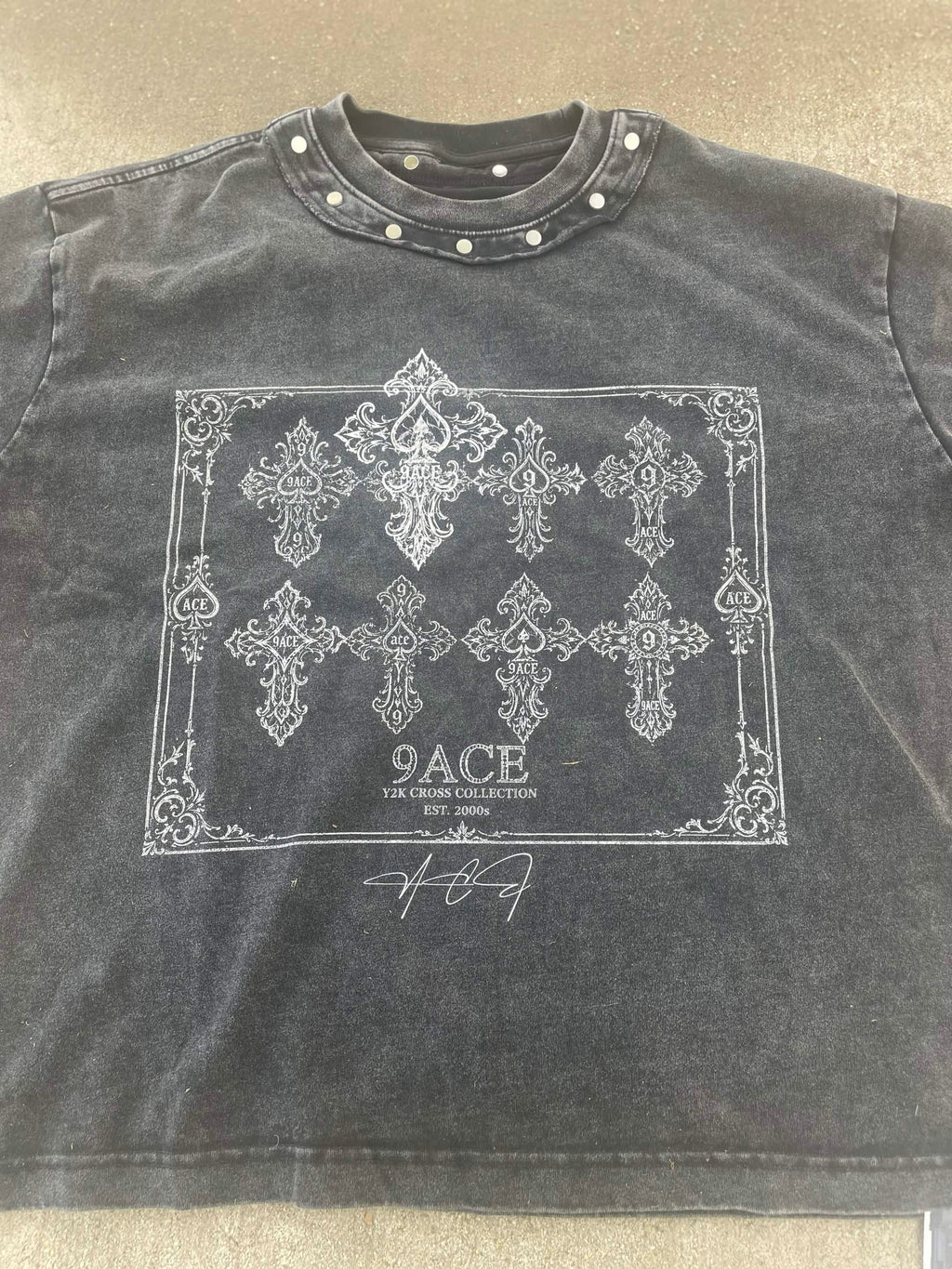 Cr9ss Collection Washed Boxy Studded T-Shirt