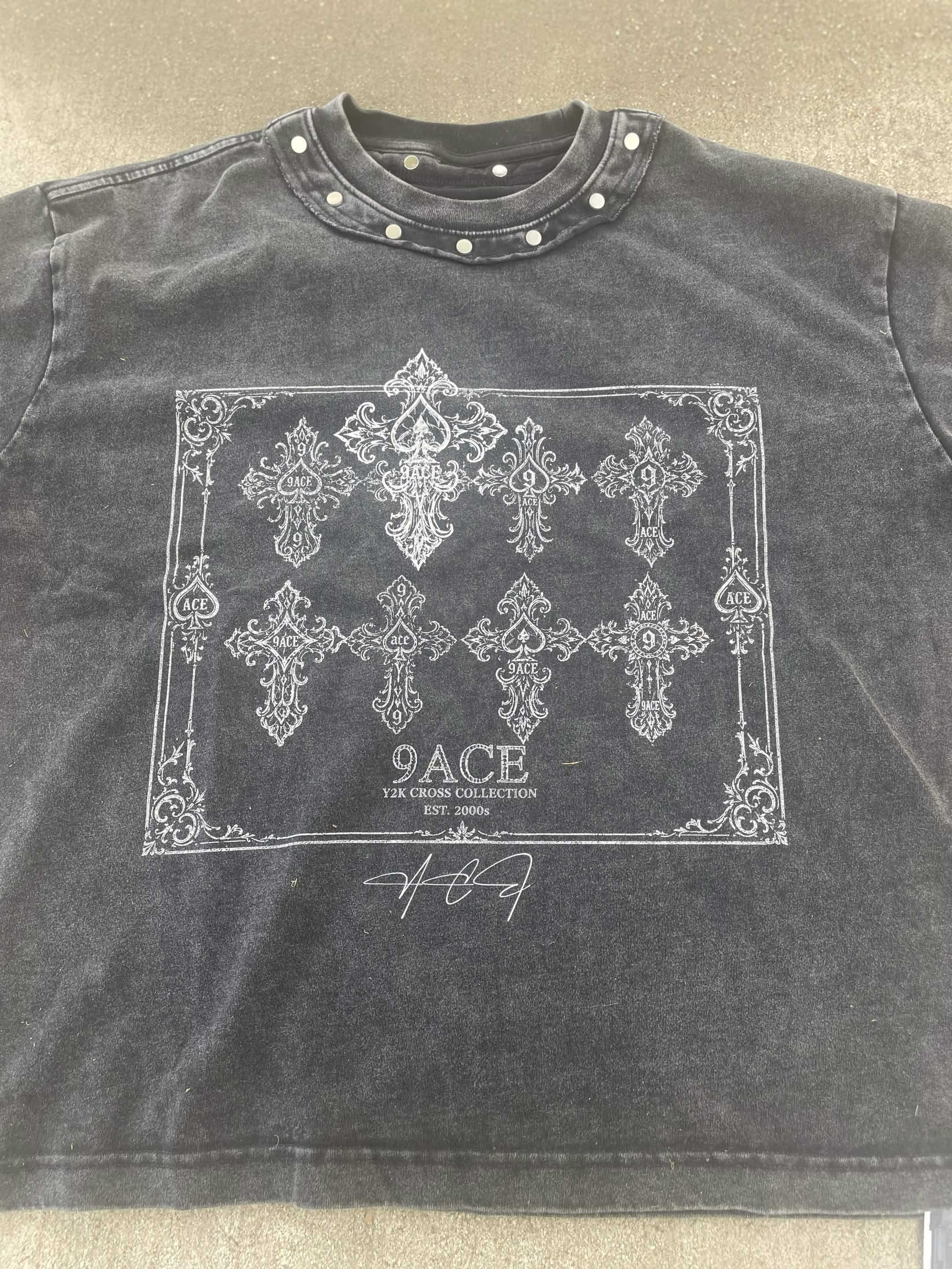 Cr9ss Collection Washed Boxy Studded T-Shirt