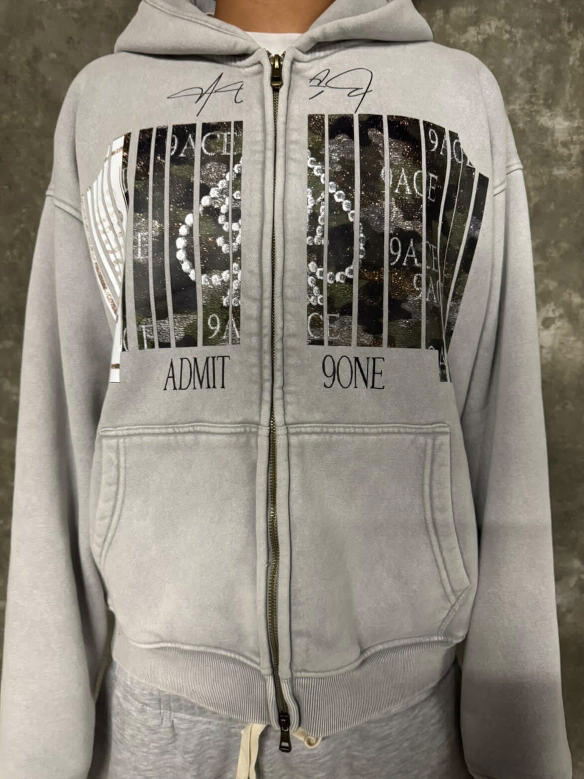 'movie ticket' double zip hoodie