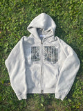 'ADMIT 9ONE' Movie Ticket Double Zip-Up Hoodie