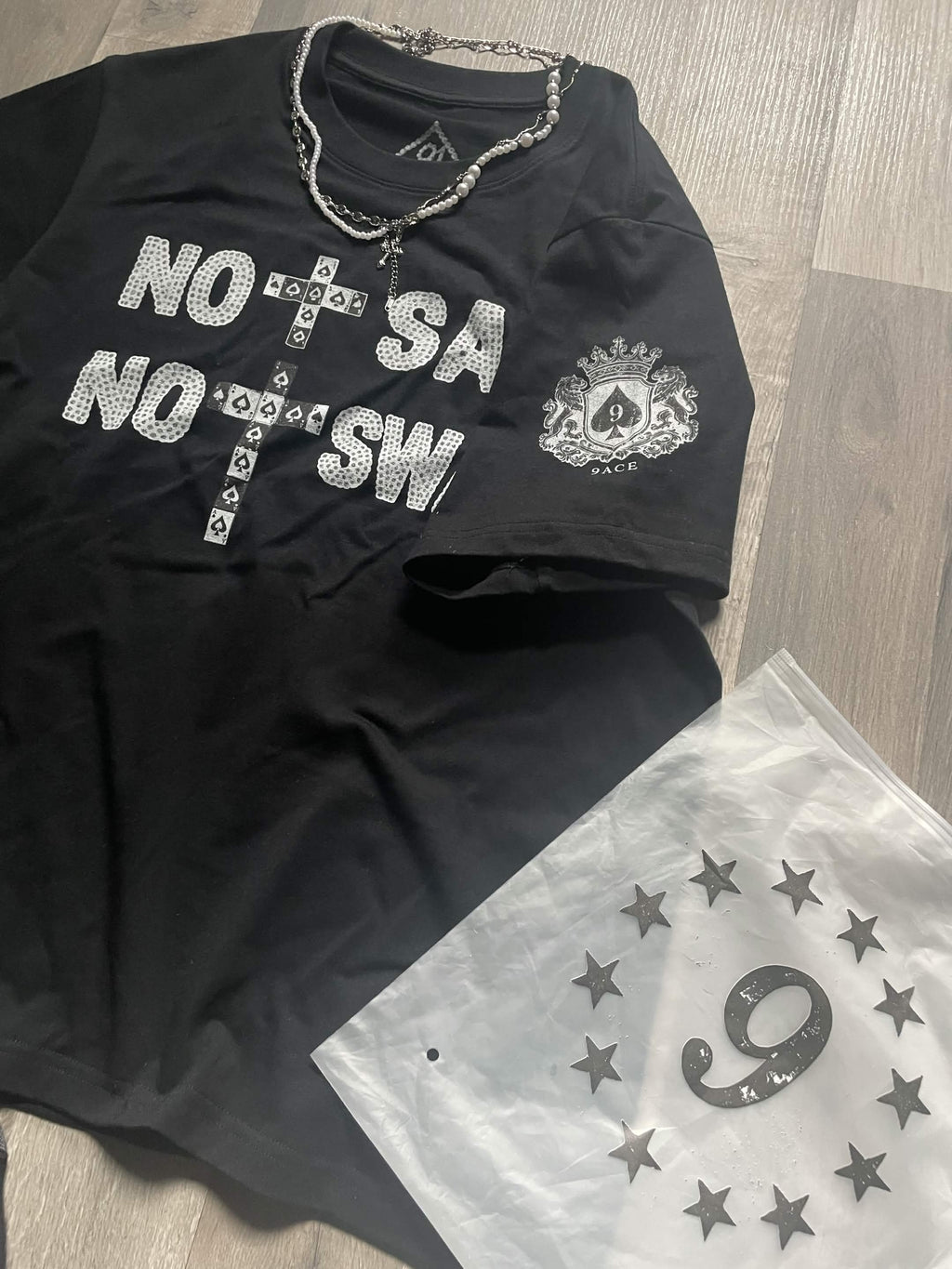 9ACE “No Sag No Swag” White-on-Color Tee
