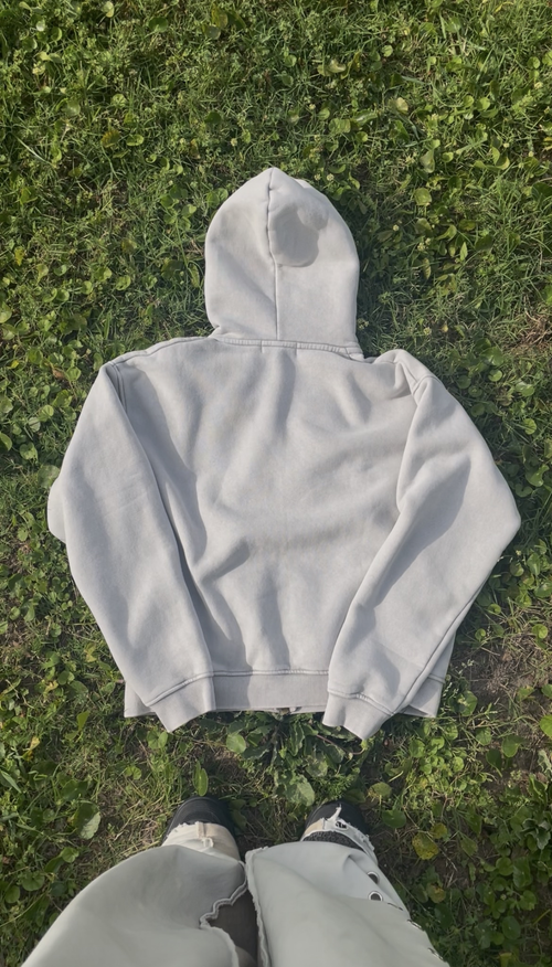 Zip-Through Boxy Fleece Hoodie
