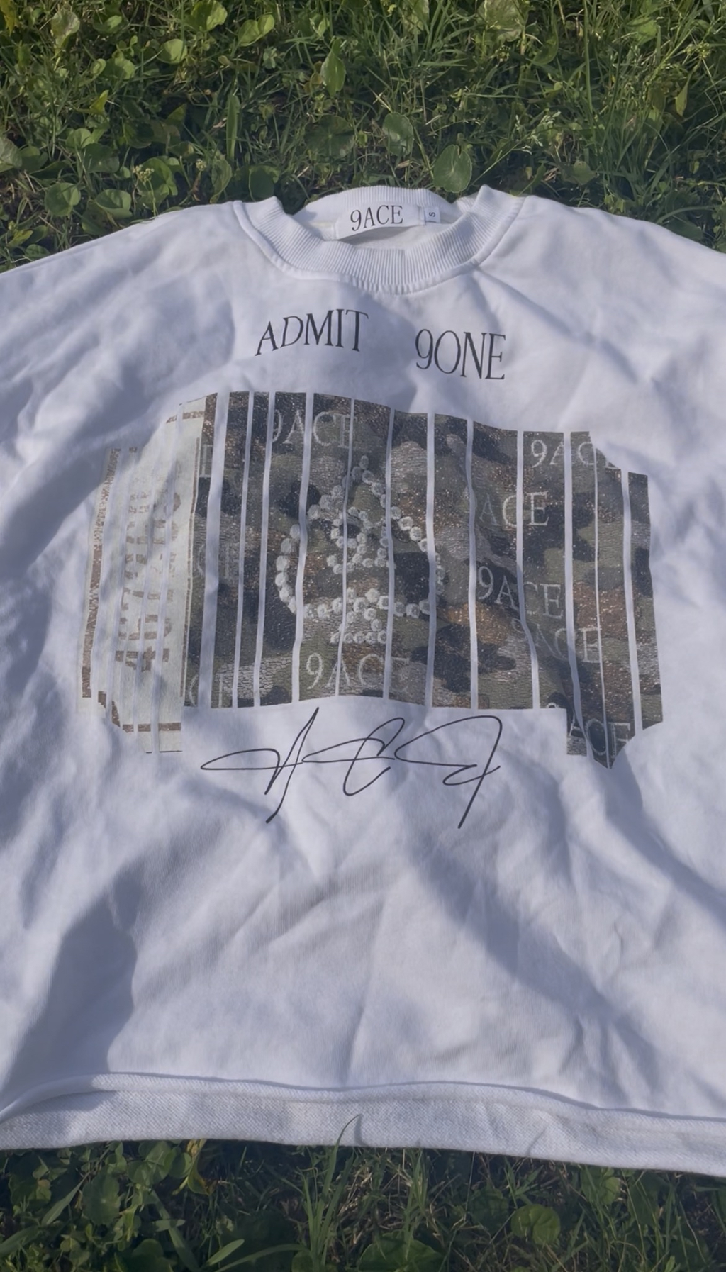 'ADMIT 9ONE' Movie Ticket Boxy French Terry T-Shirt