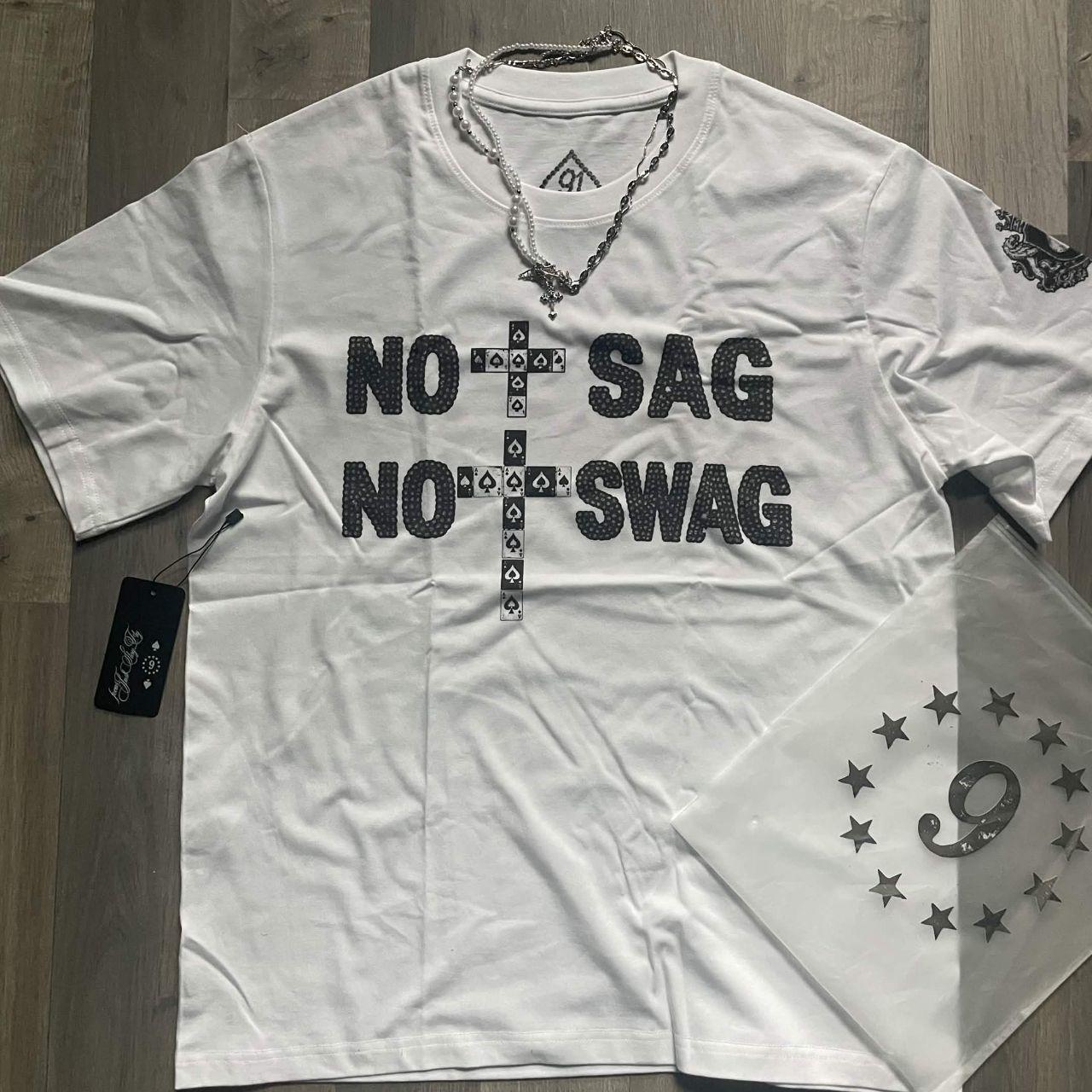 'No Sag No Swag' Black-on-White Tee