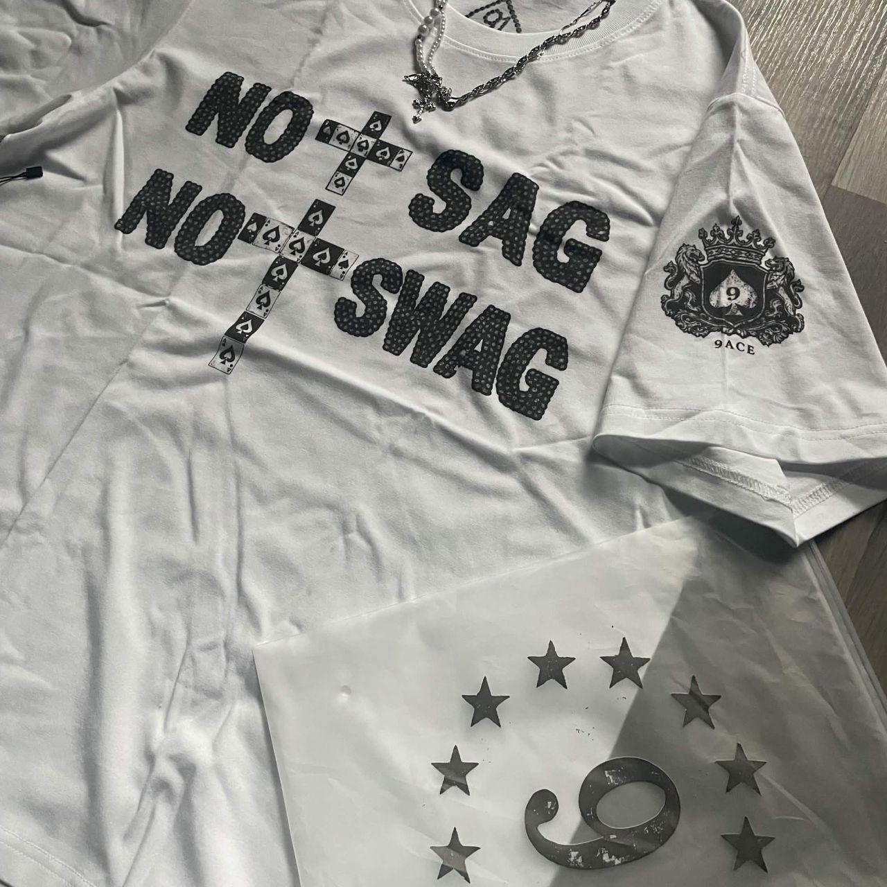 'No Sag No Swag' Black-on-White Tee