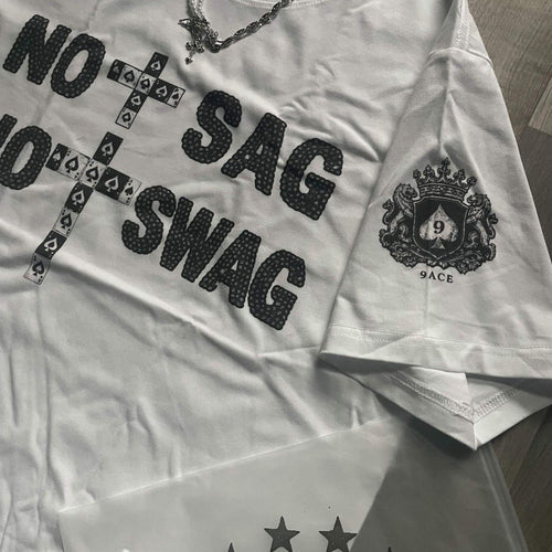 'No Sag No Swag' Black-on-White Tee