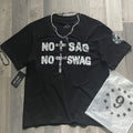 'No Sag No Swag' White-on-Black Tee