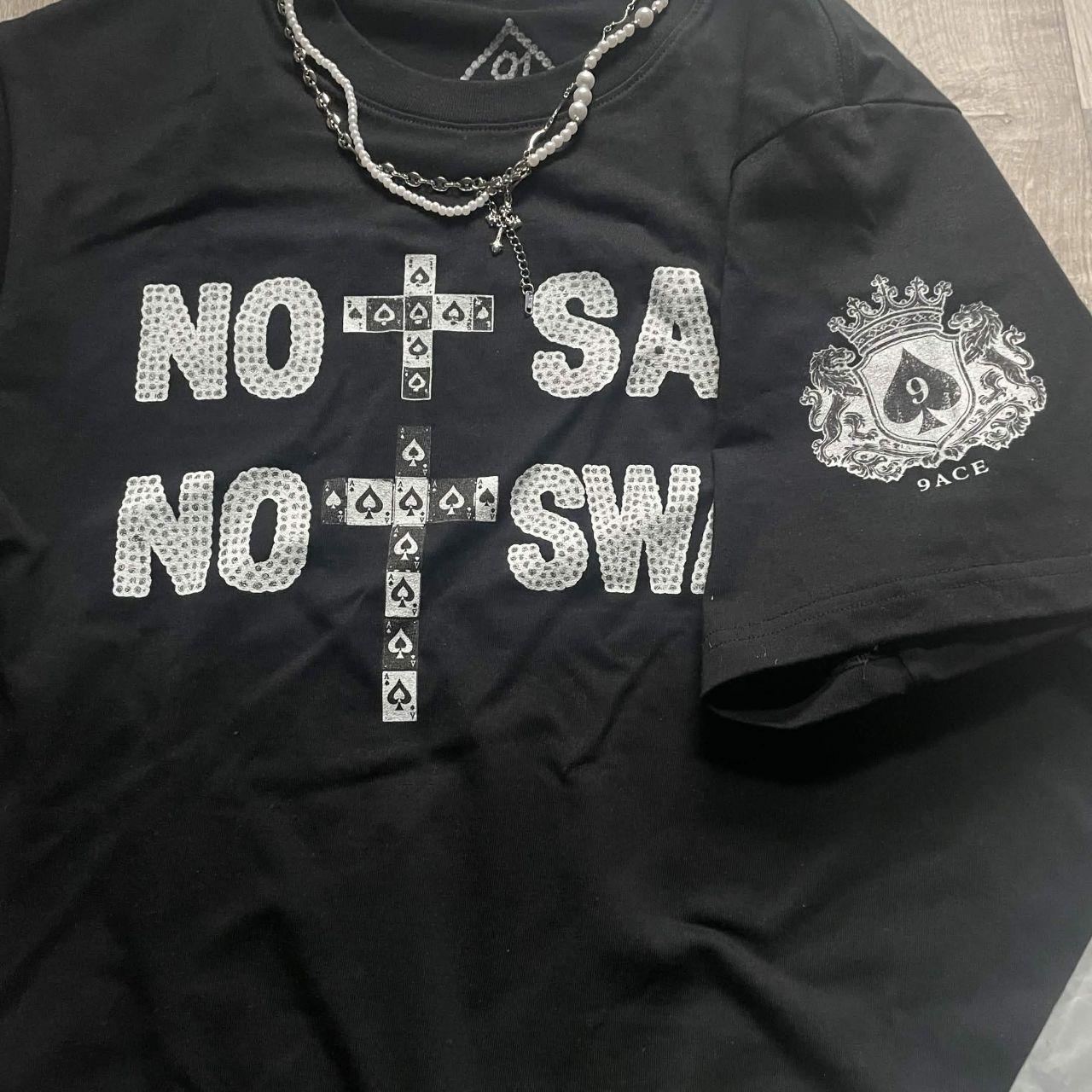 'No Sag No Swag' White-on-Black Tee