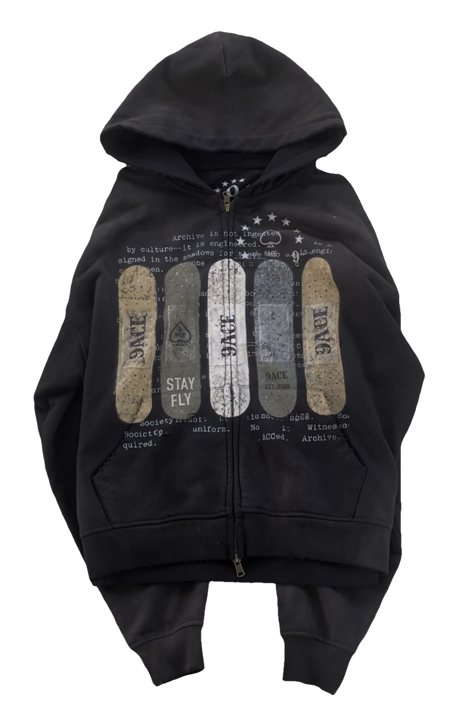 'stay fly' bandage hoodie