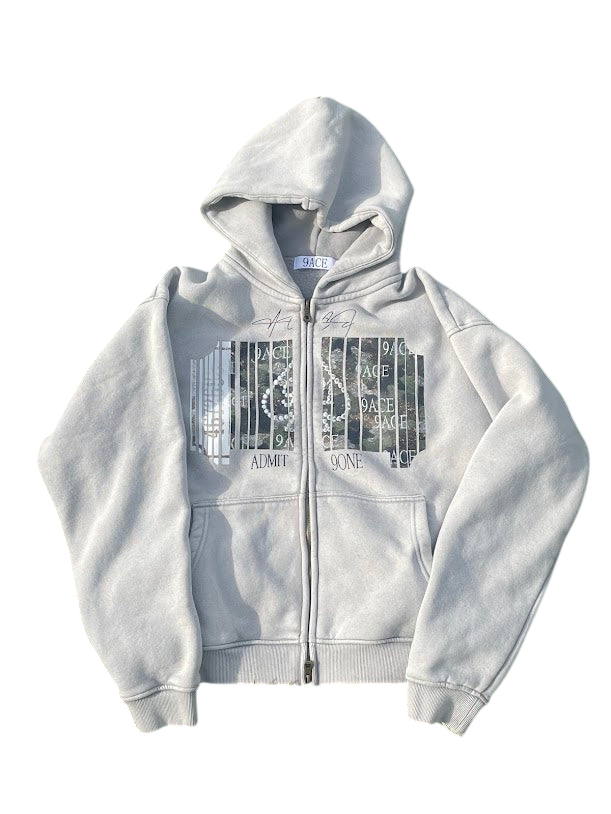'movie ticket' double zip hoodie